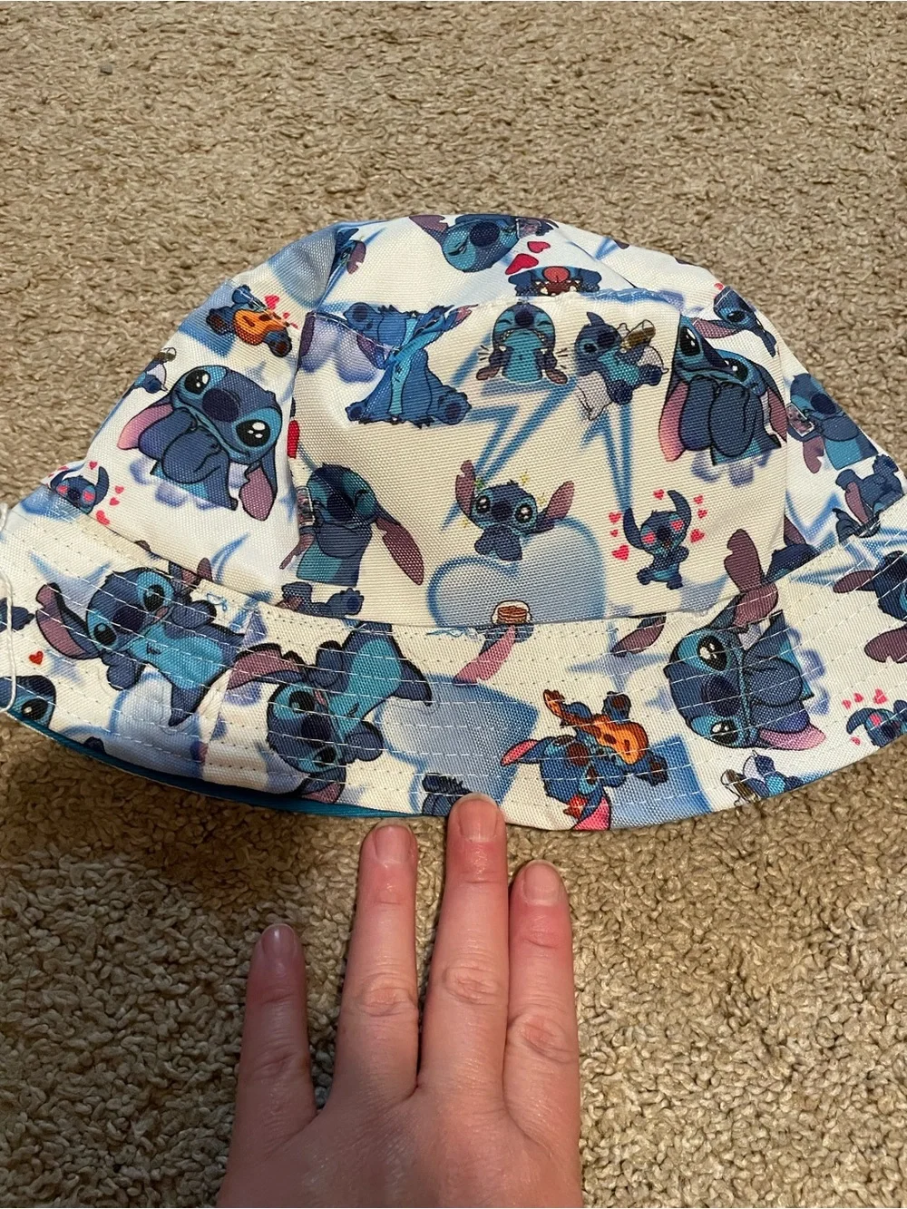 Kids Blue Stitch Print Bucket Hat - Unbranded